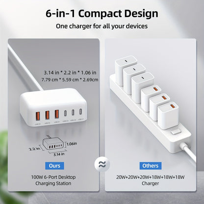 6-Port USB-C Fast Charger
