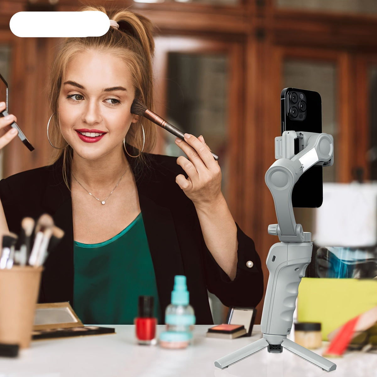 3-Axis Selfie Stick Stabilizer with LED & Face Tracking