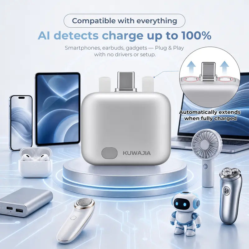 KUWAJIA 140W Power Physical-Disconnect Battery Guard - Safe Auto-Eject Charger with Smart Auto-Stop Charging Function, Accessory for Mobile Phones, Laptops, Tablets